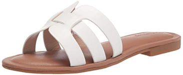 The Drop Women's Monika Flat H-Band Slide Sandal, White, 10 UK