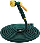 HERZO Expandable Garden Hose Pipe 25FT, Pampered Gardens Best Magic Stretch WonderHose with 7 Setting Spray Gun Fits Common Style Fittings