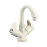 SanituF SS-518 Deck Mounted Water Tap | STAR Series Basin Taps for Bathroom | Wash Basin Mixer Tap Hot and Cold | Plastic Mixer Tap for Bathroom | Basin Mixer Tap (Pack of 1)