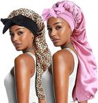 Heniho 2pcs Long Satin Bonnets with