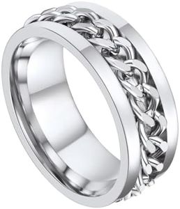 Spinner Rings for Men Stainless Steel Size 11 Finger Ring Thumb Rings Spinning Fidget Ring for Anxiety