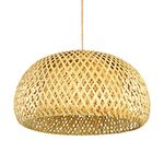 Yardwe Bamboo Rattan Lampshade Wood Pendant Light Fixtures Weaving Bamboo Pendant Light Cover Rattan Lamp Shade Chandelier Lamp Cover Woven Pendant Light Shade Rattan Basket Simple Japan