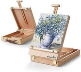 Grandink® Wood Tabletop Painting Easel, Sketch Box Easel, Desktop Artist Easel for Drawing (Easel Box)