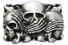 New Vintage Enamel Flame Shy Skulls Tattoo Belt Buckle Boucle de ceinture