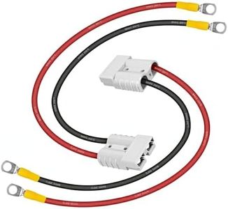 Anderson Connector 50A 8AWG 20in Battery Cable with M8 Terminals, 2PCS