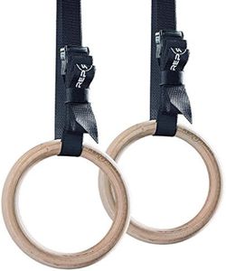 REP Wood 7.5' Gymnastic Rings with Short Numbered Straps - Perfect for Cross-Training Workouts, Gymnastics and Conditioning - 1.25 inch FIG Specs