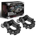 AUTMATCH D Ring Shackles 3/4" Shackle (2 Pack) 68,000Ibs Break Strength with 7/8" Screw Pin and Shackle Isolator & Washers Kit for Tow Strap Winch Off Road Vehicle Recovery, Gunmetal Gray