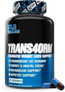EVL Thermogenic Fat Burner Support - Fast Acting Weight Loss Energy and Appetite Support - Trans4orm Green Tea Supplement for Men and Women - 60 Servings