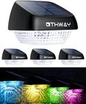 OTHWAY Solar Fence Post Lights Outdoor Waterproof Colorful Decorative Deck Lights Easy Installation Dark Sensing, 4 Packs (Multi-Colored)