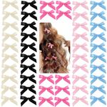 PALAY® 50Pcs Hair Clips for Women Girls 5 Colors Cute Small Bowknot Hair Barrettes Satin Ribbon Bow Hair Clips Hair Bow for Braids Teens Toddlers Y2K Hair Accessories for Girls Women