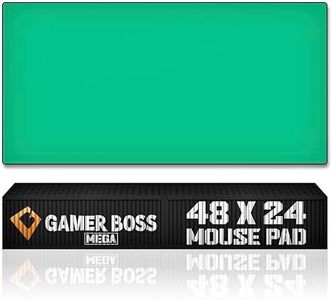 Gamer Boss - Gaming Mouse Pad with Stitched Edges, Non-Slip Rubber Base Mouse Mat, Premium Cloth Mousepad, Desk Mat for Laptop, Computer & PC, 48 x 24 Inches 4mm Thick (Mega, Emerald)