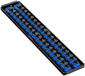 Ernst Manufacturing Socket Boss 2-Rail 1/2-Inch-Drive Socket Organizer, 19-Inch, Blue
