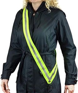 MOONSASH - Patented Reflective Sash > Sleek Night Safety Gear for Dog Walking, Commuters, Bikers... > Alternative to Vests, Harnesses & Belts > Reversible, Comfortable & Practical > Made in USA, boys girls mens womens youth, silver yellow green black, small mini medium regular X-Large