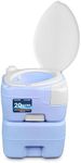 SereneLife 20L Outdoor Camping Toilet, Portable Toilet, Comfortable Flushable Portable for Adults, Travel, Compost, Porta Potty Loo, Detachable Waste Tank & Phone Holder