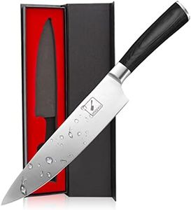 imarku Chef Knife - Pro Kitchen Knife 8 Inch Chef's Knives Japanese SUS440A Stainless Steel Sharp Paring Knife with Ergonomic Handle, Black Handle, Christmas Gifts for Women Men