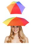 HOT BARGAINS Rainbow Pride Umbrella Hat Pack of 2 Umbrella Hat (Adult) Perfect for Support During Festivals, Carnival Fancy Dress & Parades (One Size)