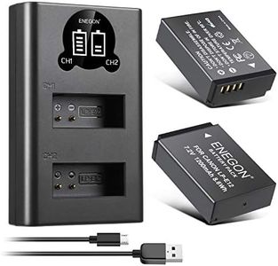 ENEGON 2-Pack LP-E12 Battery (1200mAh) and Smart LCD Charger for Canon EOS M, M2, M10, M50, M50 Mark II, M100, M200, EOS 100D/1000, EOS KISS X7, PowerShot SX70 HS, Rebel SL1 Digital Cameras