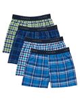 Hanes Boys Ultimate Woven Boxer Brief with ComfortSoft Waistband 4-Pack, S