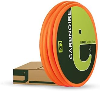 Garbnoire 15 Meter 16 MM PVC Orange Water Pipe| Lightweight, Durable & Flexible| Hose with Accessories Like Hose Connector & Clamps| Watering Garden, Plants, Cleaning, Outdoor-Indoor Use (15 Meter (49.2 Feet))