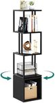 YITAHOME 4-Tier Rotating Bookshelf, 360 Display Floor Standing Bookcase for Corner, Narrow Book Shelf for Small Spaces, Bedroom, Living Room, Study Room, Black