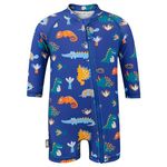 Jan & Jul One-Piece Toddler Boy Rash Guard with UV Protection (2T, Dino Buddies)