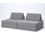 Kiddie Couch Modular Kids Play Couch, Endless Configurations, Great for Forts and Imaginative Play (Koala Grey)