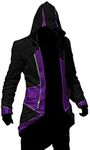 Cos2be Hoodie Jacket Coat (Black&Purple,Men-L)