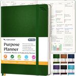 Roterunner Purpose Planner Notebook A5 5.8”x8.3” Undated Daily Planner 2024-2025 Daily Weekly and Monthly Productivity Goal Setting Tool for Work Home ADHD Planner for Adults Self Care Journal (Green