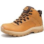 CC-Los Men's Waterproof Hiking Boots Work Boots Lightweight & All Day Comfort Wheat Size 7.5-8