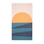 Sand Cloud Turkish Beach Towel - Sand Free - 100% Organic Turkish Cotton Yarn - Quick Dry Towel for Beach, Picnic Blanket or Throw - As Seen on Shark Tank - Geo Sunset