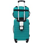 Wrangler Smart Luggage Set with Cup Holder and USB Port, Teal, 2 Piece Set, Smart Luggage Set with Cup Holder and USB Port