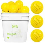 HANKLENSS 24 Pack Bucket of Dimpled Baseballs for Pitching Machine - Practice Balls for Hitting and Fielding, Rubber Baseballs for Hand-Eye Coordination