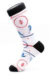 Hockey Players on Ice Fun Crew Socks White