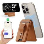 ESR for Magsafe Wallet with Full Find My Functionality, Magnetic Geo iPhone Wallet, Up to 3,000g Magnet Strength, Wallet Tracker with Adjustable Stand, for iPhone 16/15/14/13/12 Series, Brown