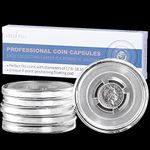 Uncle Paul Coin Capsules with Floating Gaskets - Transparent Capsules Professional Coin Collection Holder with Clear Fixing Pads Coin Collecting Supplies for Most Coins JC01