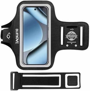 Running Armband for Google Pixel 10/10 Pro/9/9 Pro/9a/8/8a/7/7a, BUMOVE Phone Armband with Card Slot/Key Pockets and Headset Locker (Black)