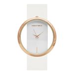 Joker & Witch Faux Leather Futuristic White Rosegold Dial Analog Watch For Women