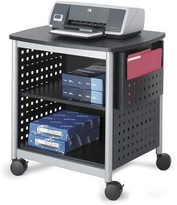 Safco Scoot Deskside Utility Cart & Multi-Use Printer Stand, Desk Organizer, Mobile Rolling Cart with Adjustable Shelf