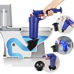 Thinvik Power Toilet Plunger Set Drain Clog Remover Tool Drain Snake Tub Drain Cleaner Opener Air Drain Blaster Gun Bellows Plunger for Sink Bath Toilets Bathroom Shower Kitchen Clogged Pipe Bathtub