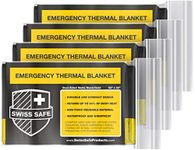 Emergency Mylar Thermal Blankets (4-Pack) + Bonus Signature Gold Foil Space Blanket: Designed for NASA, Outdoors, Hiking, Survival, Marathons or First Aid (Double Color Sides: Matte Black & Gold)
