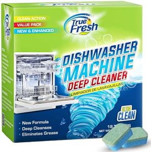 True Fresh Dishwasher Cleaner and Deodorizer Tablets 18-Pack of 20g Deep Cleaning - Heavy Duty Degreaser Dish Washer Clean Pods Formulated to Smelly Machines