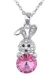 Alilang Rabbit Pendant Cute Animal Bunny Crystal Rhinestone Necklace for Women Gift