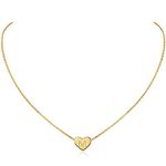 Glimmerst Heart Initial Necklace, 18K Gold Plated Stainless Steel Tiny Heart Letter M Necklace Dainty Small Lovely Heart Pendant Personalized Name Necklace for Women Girls