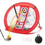 VEVOR Golf Chipping Net, Pop Up Golf Practice Net, Portable Indoor Outdoor Home Golf Hitting Aid Net with Target and Carry Bag, for Backyard Driving Training Swing, Gift for Men, Golf Lover, Red