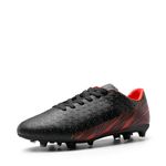 Dream Pairs Mens Football Boots Outdoor Athletic Football Cleats Shoes,Size 8,Black/RED,MEGA-1