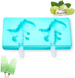 KAISHANE Silicone Popsicle Molds Ice Pop Molds Maker with Dinosaur Shapes BPA Free Reusable Ice Lolly Moulds for Cake Pops Kids Tolder Babies and Homemade Popsicle