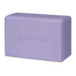 Gaiam Yoga Block - Supportive Latex-Free EVA Foam Soft Non-Slip Surface for Yoga, Pilates, Meditation (Lilac)