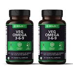 Boldfit Omega 3 Vegetarian Capsules Vegan Omega 3 6 9 Capsules For Men & Women with Flaxseed, Borage & Olive Oil - Veg Omega 369 Supplement For Heart, Skin, Joint & Muscles Support - 120 Capsules