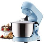 Cooks Professional Stand Mixer | 8 Speed 4.5L Mixing Bowl 1000W Electric Mixer | with Mixing Bowl, Splash Guard, Balloon Whisk, Beater & Dough Hook | Kitchen Cake Mixer & Dough Mixer | Blue