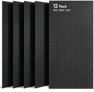 SODOCT 12 Pack Large Acoustic Panels, 47.2" X 23.6" X 0.4" Sound Proof Panels for Walls, High Density Sound Absorbing Panels for Home Studio & Office, Black
